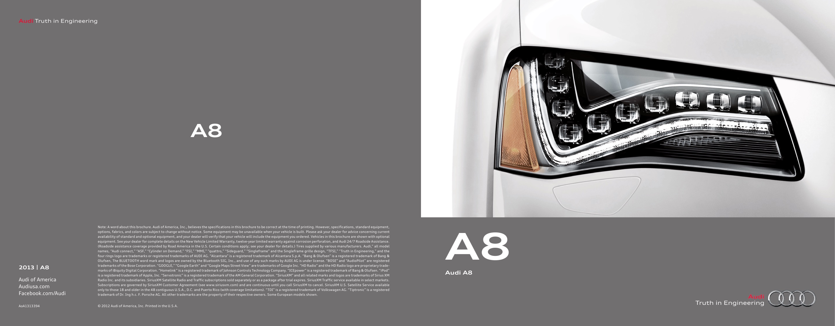 2013 Audi A8 Brochure